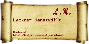Lackner Manszvét névjegykártya